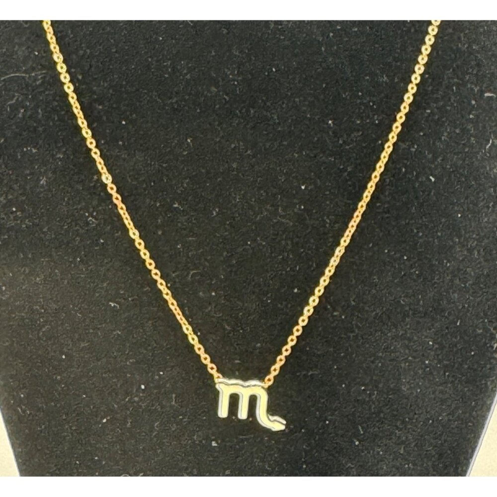 Gold Scorpio Zodiac Pendant Necklace Adjustable Chain Jewelry Gift 18 Inches